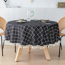Load image into Gallery viewer, Round Linen Tablecloth TPU Waterproof and Oil-Proof Fabric Hotel Household round Table Dining Table Cloth Tablecloth
