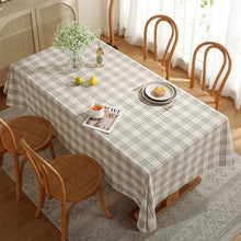 Load image into Gallery viewer, Khaki Plaid Tablecloth Yarn-Dyed Imitation Cotton Linen Tablecloth American-Style Village Style Large Size Household Table Cloth
