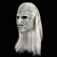 Load image into Gallery viewer, Halloween mask latex hood, White Walkers Night King mask, Halloween cos hood.
