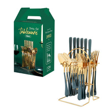 Load image into Gallery viewer, Stainless Steel Tableware Set Western Tableware Knife, Fork and Spoon 24-Piece Set
