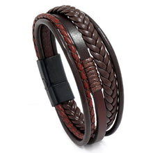 Load image into Gallery viewer, Ornament Simple Handmade Woven Multi-Layer Leather Bracelet European and American Fashion Popular Jewelry Men's Bracelet
