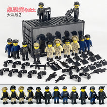 Load image into Gallery viewer, Children's Particle Building Blocks Toys Container Special Police Man Dog Shield Building Blocks Toys
