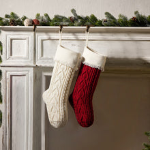 Load image into Gallery viewer, Christmas party decorations wool socks Christmas candy bag pendant love fringed socks
