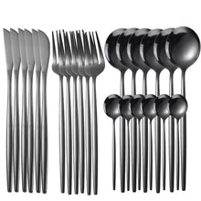 Load image into Gallery viewer, Supply Stainless Steel Knife and Forks 24-Piece Portuguese Tableware Golden Set Creative Western Food Steak Knife, Fork and Spoon
