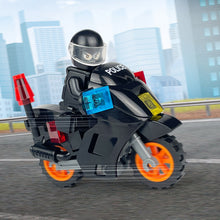 Load image into Gallery viewer, Raptor Patrol Motorcycle Black Small Particles Trolley Model Children Assembling Building Blocks Toy City Police

