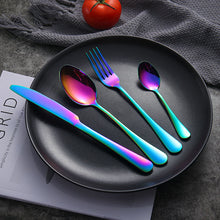 Load image into Gallery viewer, Stainless Steel Tableware Four Components Gift Set Wooden Box Gift Box Knife, Fork and Spoon
