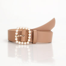 Load image into Gallery viewer, Women's Belt Square Button Point Pearl Sweet Elegant Dress Decorative Band
