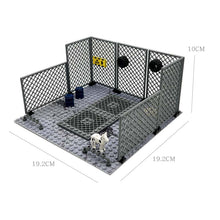 Load image into Gallery viewer, MOC Small Particle Building Blocks Garage Car Parking Place Meshes of Fence Military Wheels

