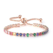 Load image into Gallery viewer, European and American Color Zircon Bracelet Female Fully-Jeweled Crystal Tennis Birthday Bracelet
