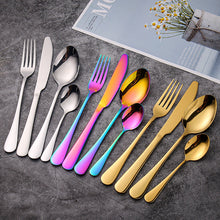 Load image into Gallery viewer, Stainless Steel Tableware Four Main Pieces Foreign Trade Gift Set Western Food Knife, Fork and Spoon
