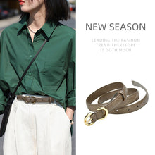 Load image into Gallery viewer, Fashionable Thin Diamond Plaid Belt Women's Korean-Style All-Matching Jeans Thin Pants Belt
