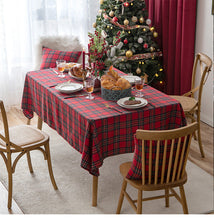 Load image into Gallery viewer, Christmas Holiday Tablecloth Red Plaid Table Cloth Living Room Decoration Tea Table Cloth Table Mat Rectangular Tablecloth
