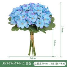 Load image into Gallery viewer, 12pcs/Set Artificial Hydrangea Wedding Bouquet Holder Simulated Pincushion Hydrangea Bouquet Home Ornamental Flower
