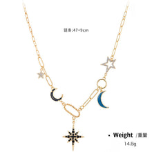 Load image into Gallery viewer, Women's Mystic Coin Diamond-Embedded Embossed Pendant Bib Necklace
