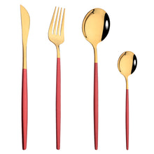 Load image into Gallery viewer, Stainless Steel Tableware Portugal Steak Knife and Fork Portable Ins Hotel Western Style Golden Western Food Knife and Fork
