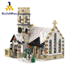 Load image into Gallery viewer, Small Particle Building Blocks MOC-147549 Winter Country Church Winter Countrychurch
