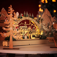Load image into Gallery viewer, LED Luminous Christmas Village Shopping Window Decoration Christmas Wooden Ornaments Gift
