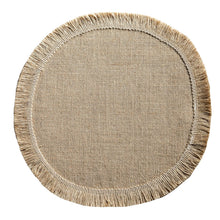 Load image into Gallery viewer, Vintage placemat, jute fringed table mat, round bowl mat, rectangular thermal insulation mat, napkin.
