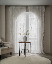 Load image into Gallery viewer, White Retro French Transparent Lace Mesh Curtains Ruffled Balcony Bedroom Curtain
