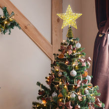 Load image into Gallery viewer, Christmas tree decoration light led copper wire star light Christmas tree top star with light string
