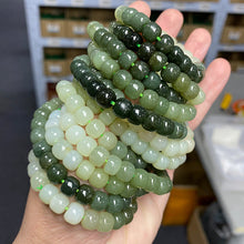 Load image into Gallery viewer, Natural Gradient Color Hetian Jade Old Beads Bracelet Ancient Style Single Circle Bracelet Ornament Gift
