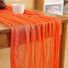 Load image into Gallery viewer, Voile Champray Table Runner Wedding Party Decoration Pleated Table Runner Tablecloth
