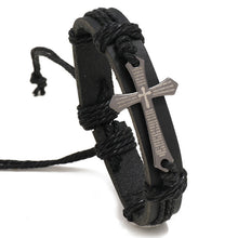 Load image into Gallery viewer, Fashion and Trendy Accessories Personality Handmade Braided Leather Bracelet Simple Pull Adjustable Vintage Leather Bracelet
