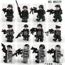 Load image into Gallery viewer, 1620# City Black Doll Weapon Military Police Doll Toy Children Building Block Accessories Toys
