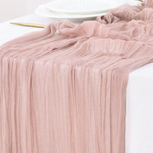 Load image into Gallery viewer, Voile Champray Table Runner Wedding Party Decoration Pleated Table Runner Tablecloth
