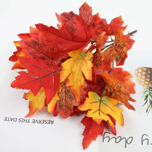Load image into Gallery viewer, 5PCs Simulation Maple Leaf Bouquet Halloween Decorative Leaves Decorative Greenery
