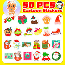 Load image into Gallery viewer, 50pcs Christmas Small Pendant Holiday Stickers Christmas Santa Claus Bell Gift Stickers

