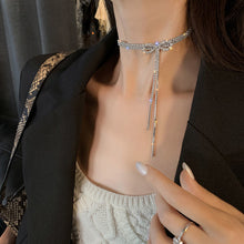 Load image into Gallery viewer, Bowknot Diamond Tassel Necklace Clavicle Chain Women's Body Accessories
