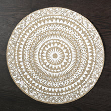 Load image into Gallery viewer, Round simple style natural color, evening placemat table mat coaster Japanese style, environmentally friendly fringed jute placemat

