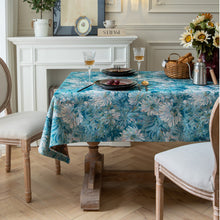 Load image into Gallery viewer, American Retro Tablecloth Jacquard Table Cloth Oil Painting Thick Tablecloth Blue Flower Cover Towel
