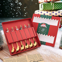 Load image into Gallery viewer, Spoon Golden Pendant Spoon Christmas Gift Peripheral Christmas Hat Gift Six Pack Spoon Tableware Gift Box
