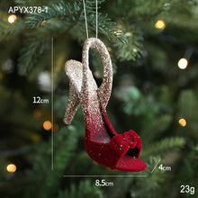 Load image into Gallery viewer, Christmas tree decoration pendant, elk pendant, flocking ornament, Christmas supplies
