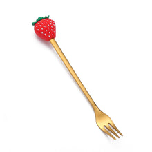 Load image into Gallery viewer, Fruit Fork Cute Children's Tableware Watermelon Spoon Doll Cake Dessert Fork Stainless Steel Coffee Spoon
