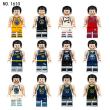 Load image into Gallery viewer, 12pcs/Set 1610 Basketball Doll Toy Small Particle Cartoon Doll Model Children Assembling Building Blocks Toy Stadium Scenery Ball
