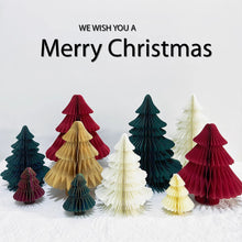 Load image into Gallery viewer, Christmas tree ornament paper folding handmade DIY desktop mini Christmas tree
