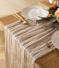 Load image into Gallery viewer, Voile Champray Table Runner Wedding Party Decoration Pleated Table Runner Tablecloth
