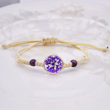 Load image into Gallery viewer, Dried Petal Braided Rope Bracelet Female Stretch Japanese and Korean Girlfriends Carrying Strap Children
