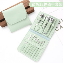 Load image into Gallery viewer, Rose Golden Scissors Nail Clippers Suit Tri-Fold Bag 16-Piece Pedicure Manicure Implement Ladies
