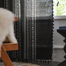Load image into Gallery viewer, Cotton and Linen Curtain Living Room Bedroom Decoration Style Black and White Printed Bay Window Curtain
