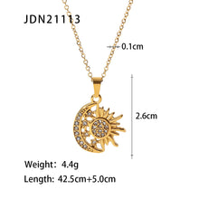 Load image into Gallery viewer, A Variety of French Retro Hemp Flowers Chain Titanium Steel Heart-Shaped Necklace Women's Heart-Shaped Zircon Pendant Necklace
