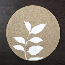 Load image into Gallery viewer, Round simple style natural color, evening placemat table mat coaster Japanese style, environmentally friendly fringed jute placemat
