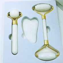 Load image into Gallery viewer, Double-Headed Jade Beauty Instrument Roller Face Roller Massager Xiuyan Jade Massager Roller Massage Stick Set
