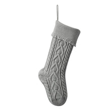 Load image into Gallery viewer, Christmas party decorations wool socks Christmas candy bag pendant love fringed socks
