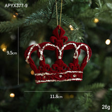Load image into Gallery viewer, Flocking material Christmas pendant Holiday decoration Snowflake pendant Christmas tree pendant

