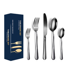 Load image into Gallery viewer, Stainless Steel Tableware Set 5-Piece Western Food Knife, Fork and Spoon 20-Piece Set Gift Set
