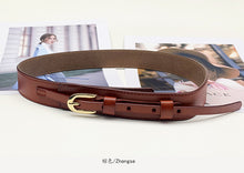Load image into Gallery viewer, Women's Genuine Leather All-Match Korean Ins Style Waist Seal Belt Women's Matching Coat Pants
